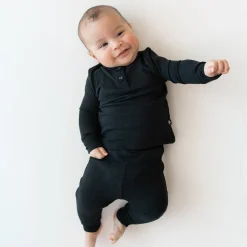 Kyte Baby Ribbed Infant Henley Set in Midnight Sale