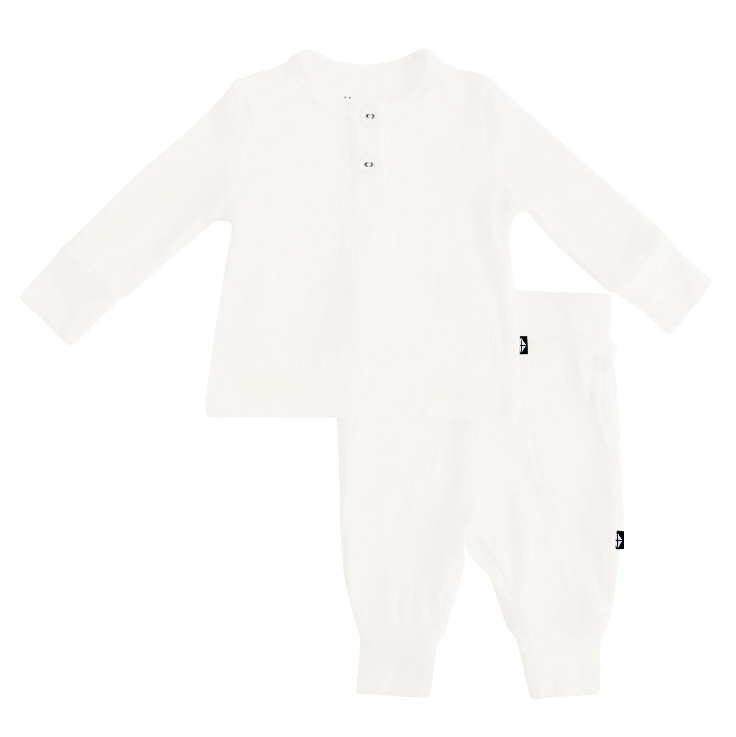 Kyte Baby Ribbed Infant Henley Set in Cloud Best