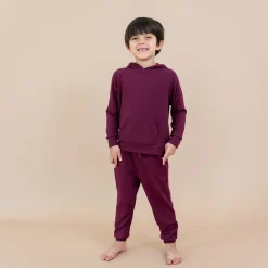 Kyte Baby Ribbed Jogger Pant in Burgundy Outlet