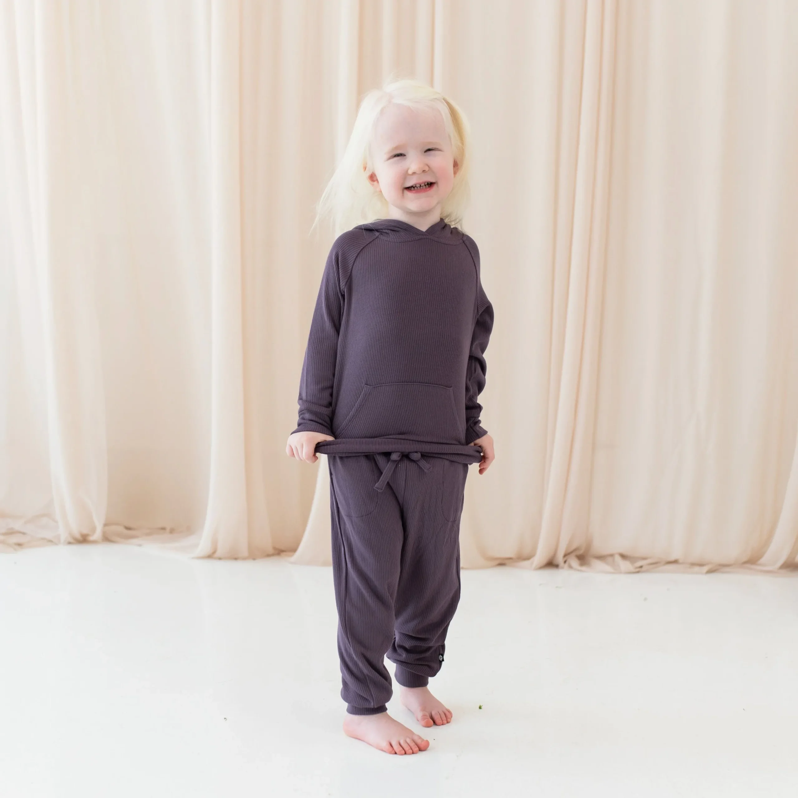 Kyte Baby Ribbed Jogger Pant in Currant Best