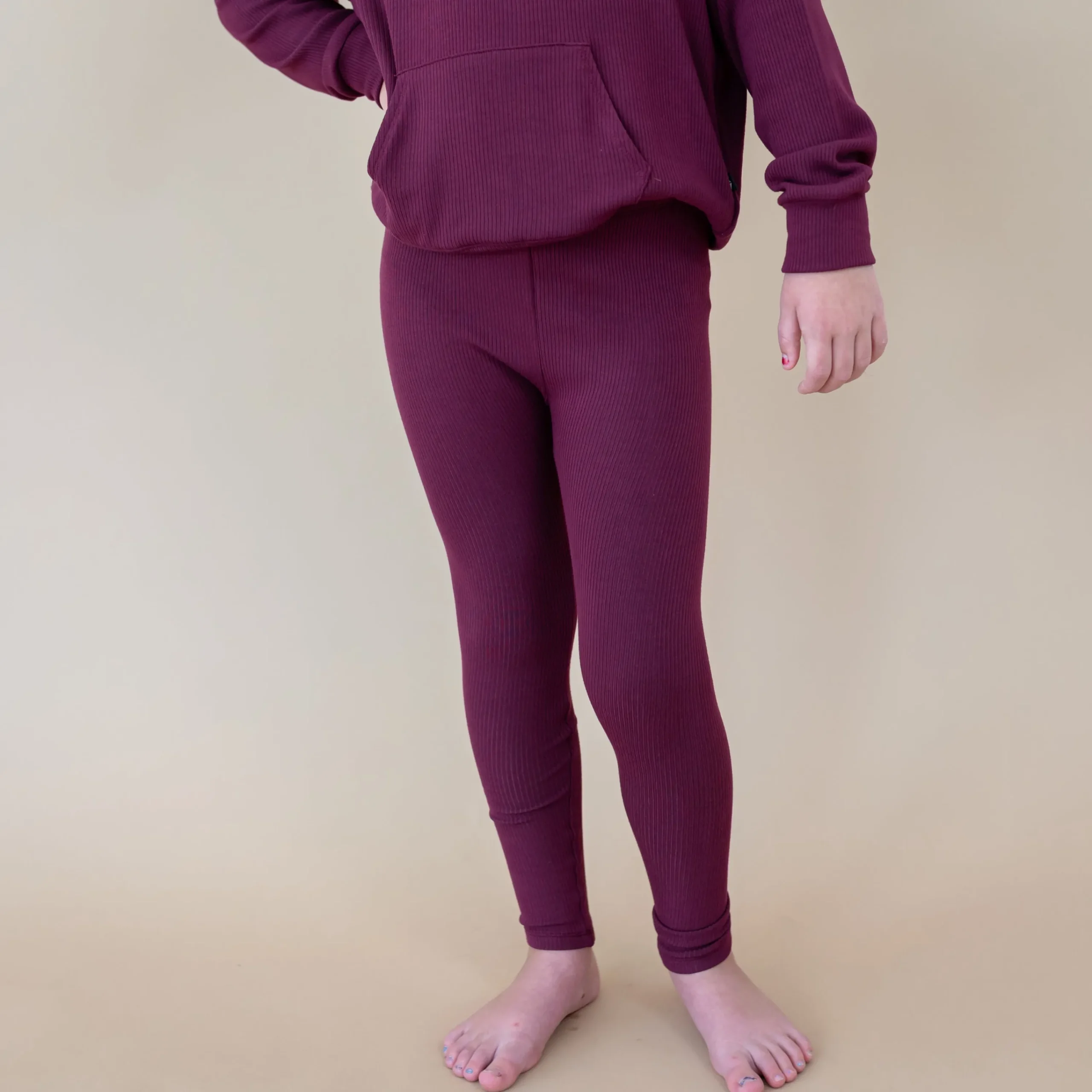 Kyte Baby Ribbed Leggings in Burgundy Sale