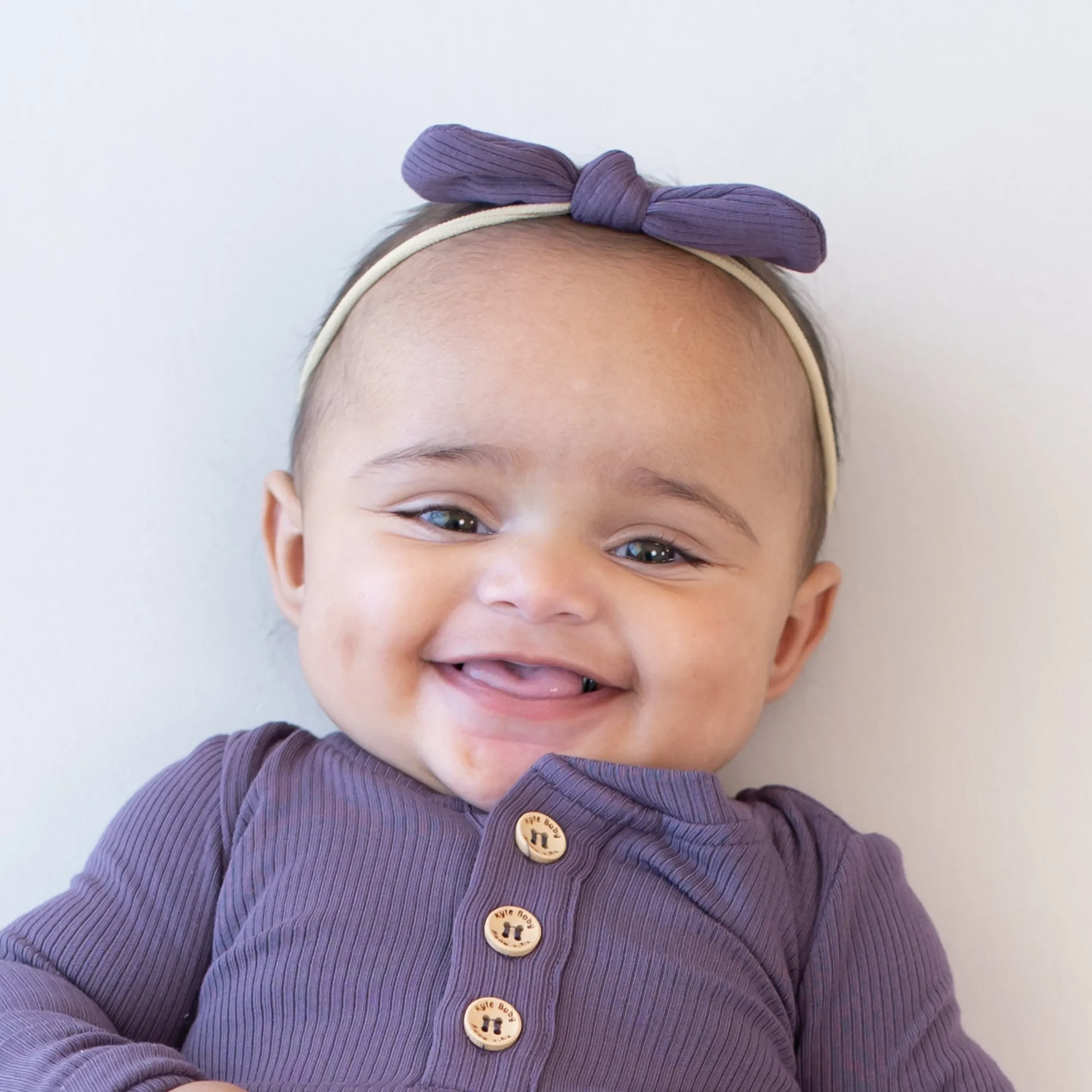 Kyte Baby Ribbed Nylon Bow in Currant Hot