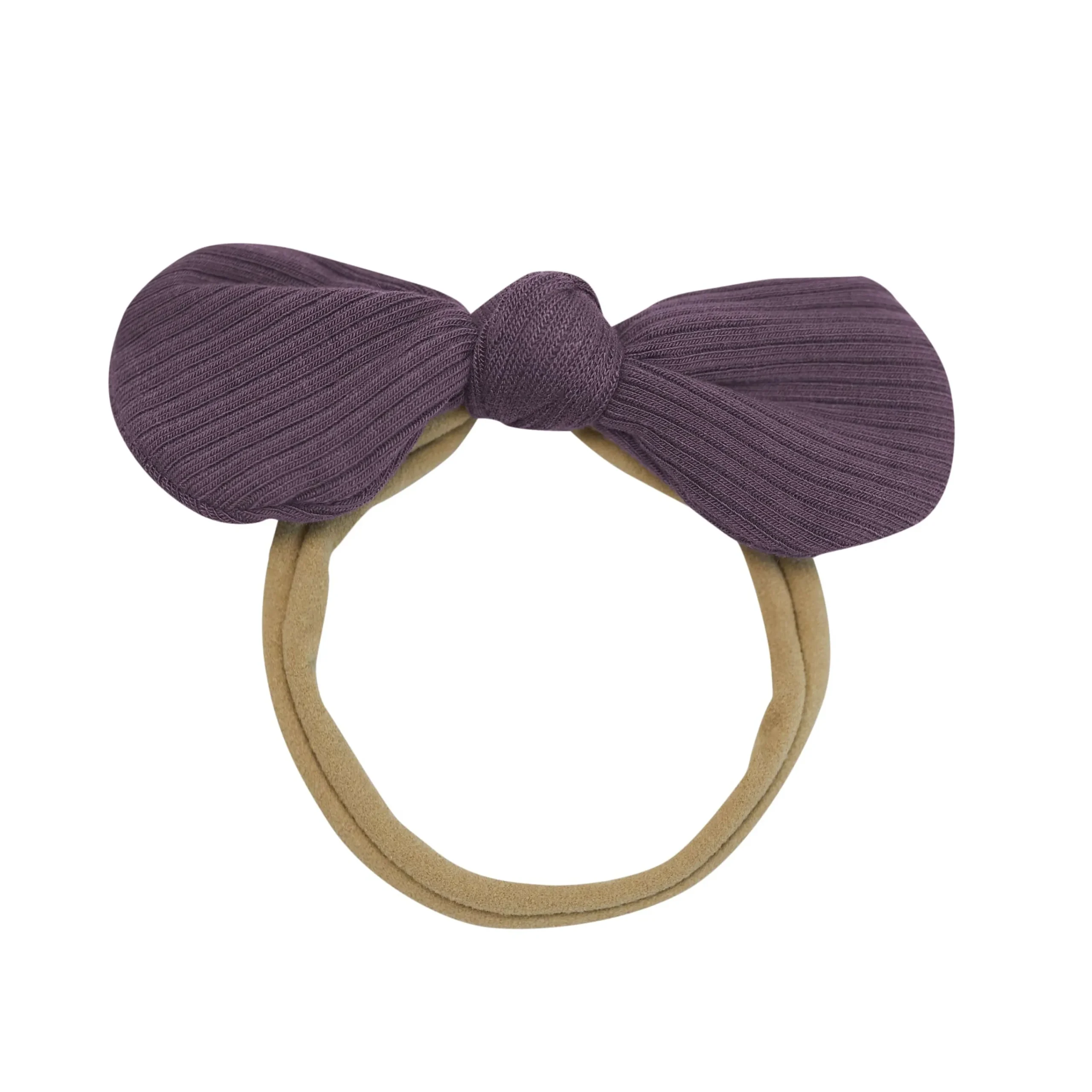 Kyte Baby Ribbed Nylon Bow in Currant Hot