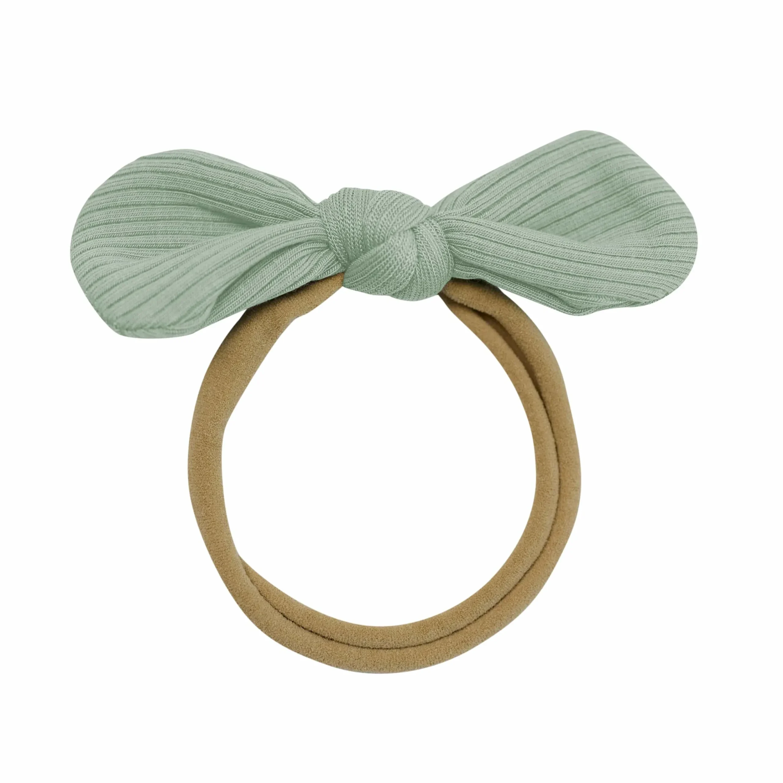 Kyte Baby Ribbed Nylon Bow in Thyme Hot