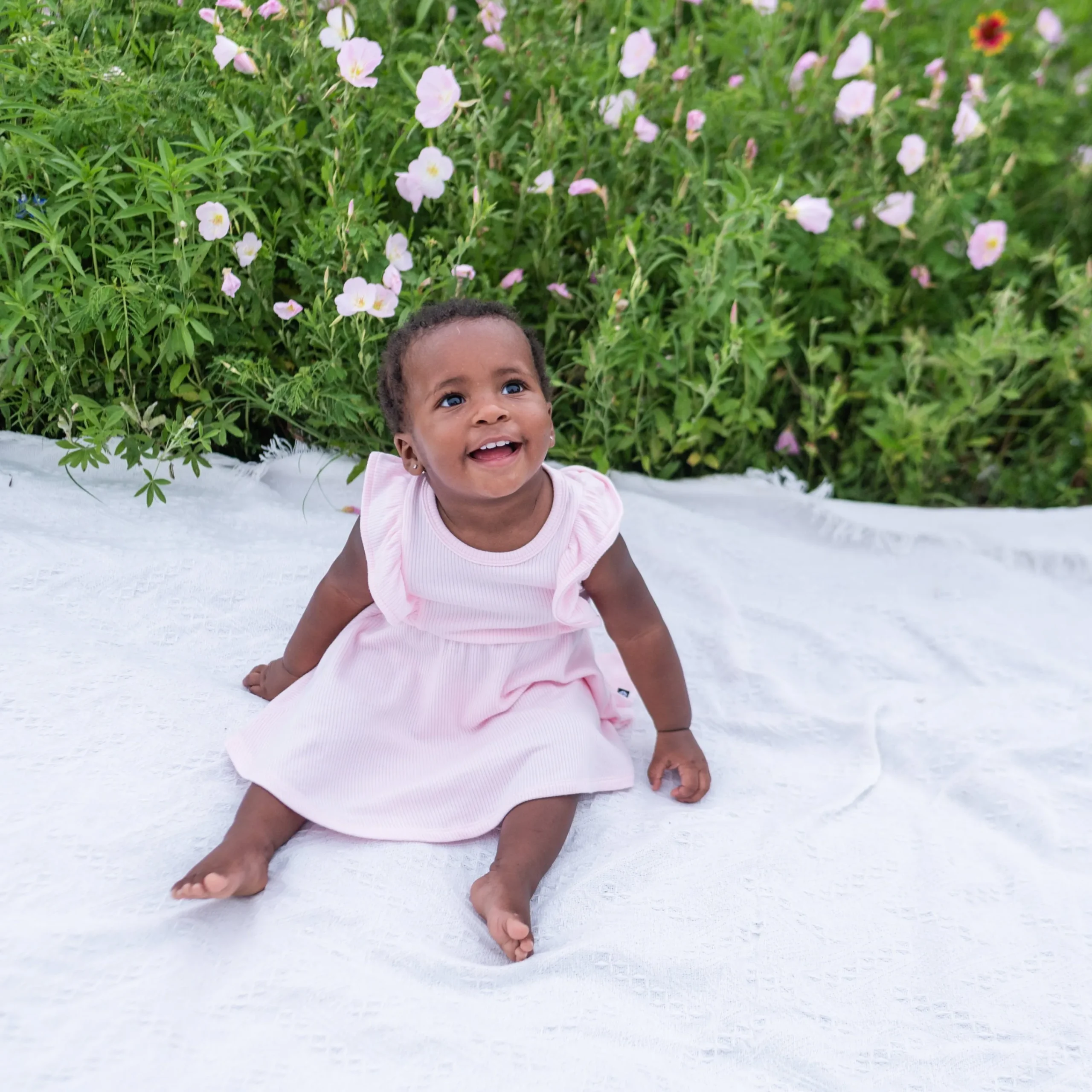 Kyte Baby Ribbed Peplum Dress Set in Sakura New
