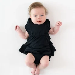 Kyte Baby Ribbed Peplum Dress Set in Midnight Hot