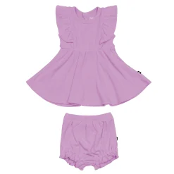 Kyte Baby Ribbed Peplum Dress Set in Poi