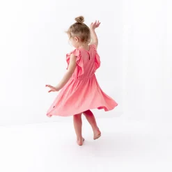 Kyte Baby Ribbed Peplum Dress Set in Guava Online
