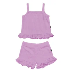 Kyte Baby Ribbed Ruffle Tank Set in Poi