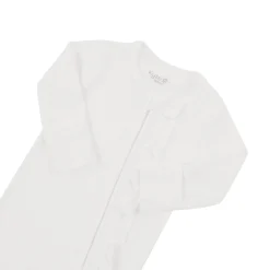 Kyte Baby Ribbed Ruffle Zipper Footie in Cloud