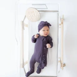 Kyte Baby Ribbed Ruffle Zipper Footie in Currant Online
