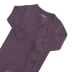 Kyte Baby Ribbed Ruffle Zipper Footie in Currant Online