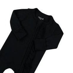 Kyte Baby Ribbed Ruffle Zipper Footie in Midnight Outlet