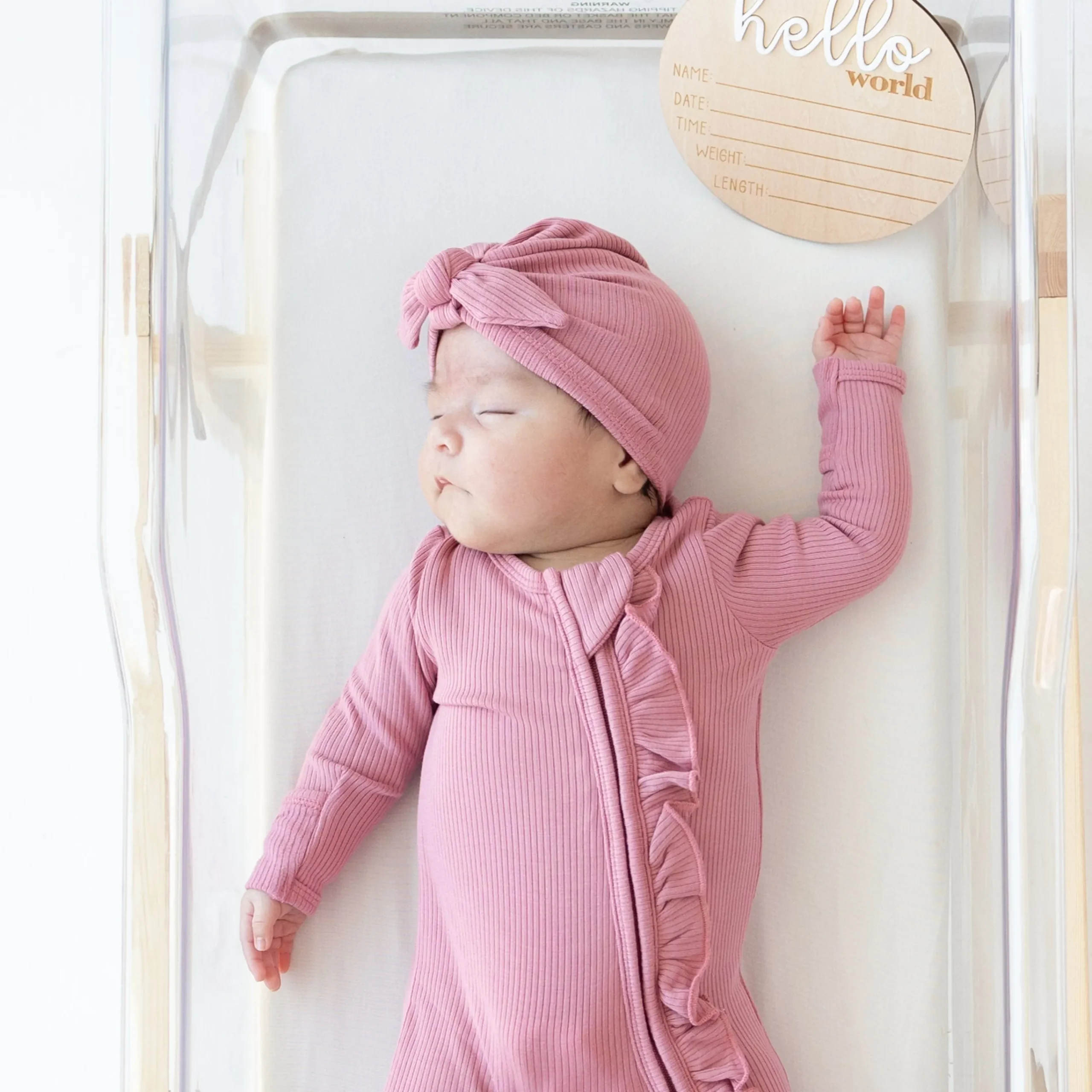 Kyte Baby Ribbed Ruffle Zipper Footie in Apple Blossom Discount