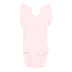 Kyte Baby Ribbed Sleeveless Ruffle Leotard in Sakura New