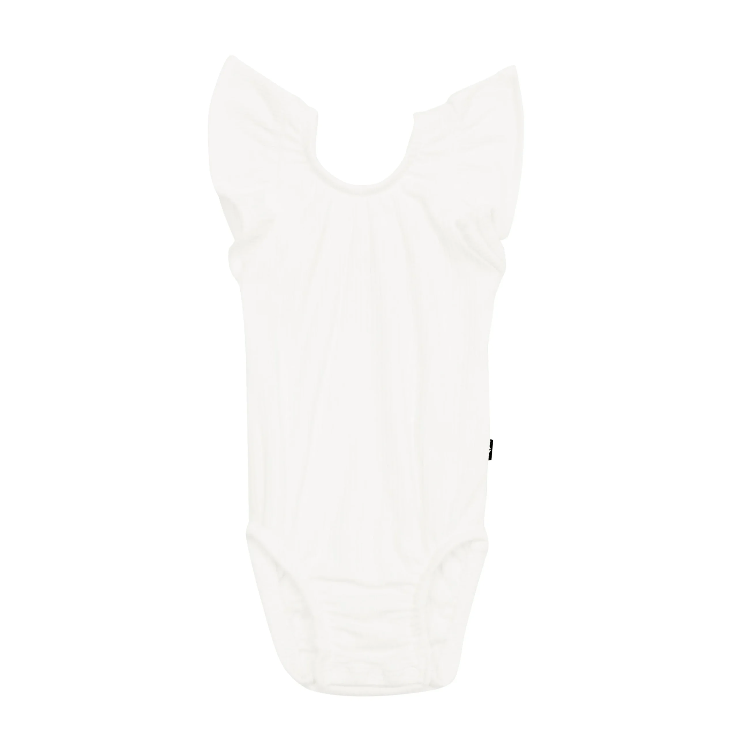 Kyte Baby Ribbed Sleeveless Ruffle Leotard in Cloud Online