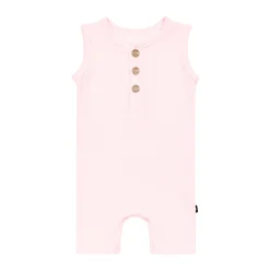 Kyte Baby Ribbed Sleeveless Shortall in Sakura Sale