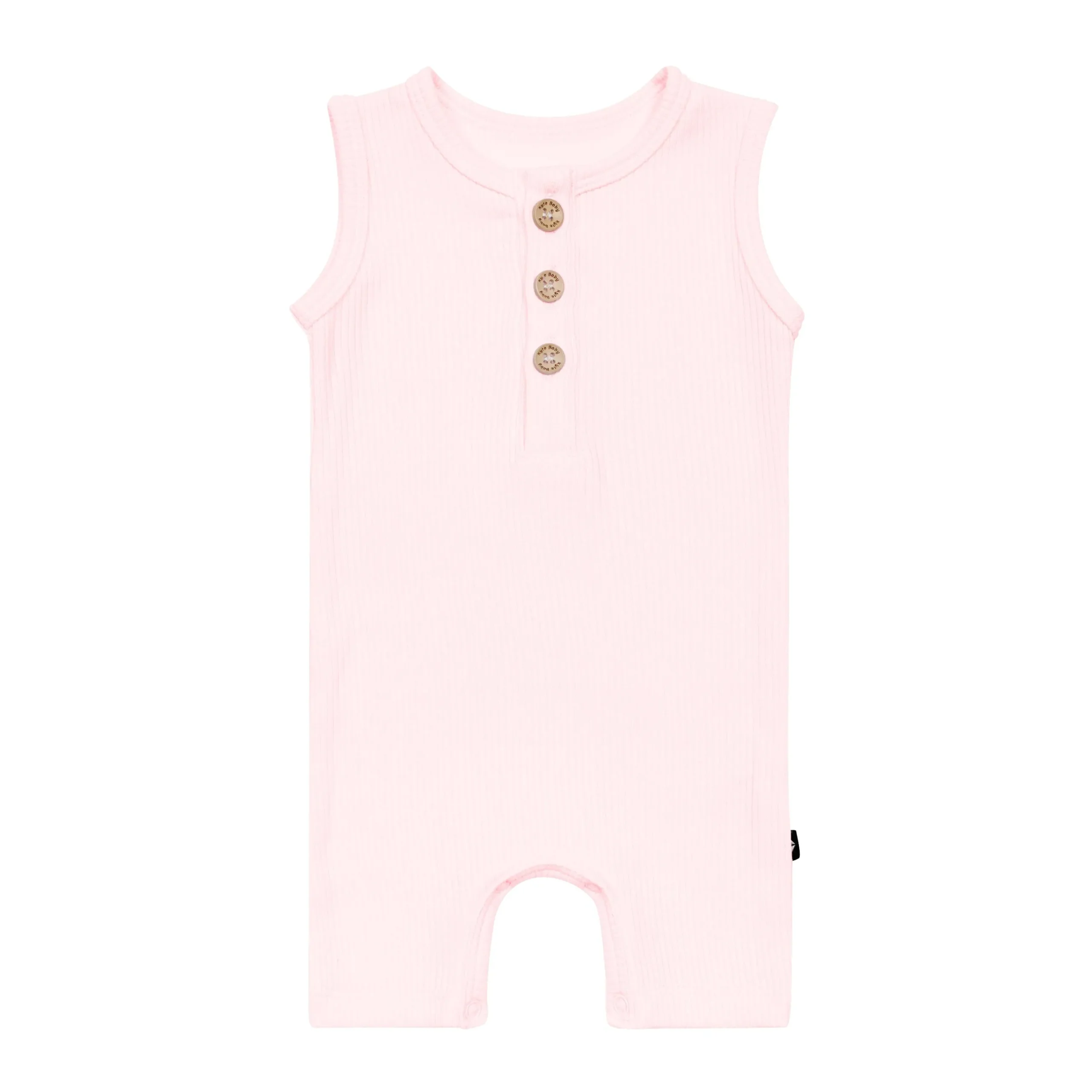Kyte Baby Ribbed Sleeveless Shortall in Sakura Sale