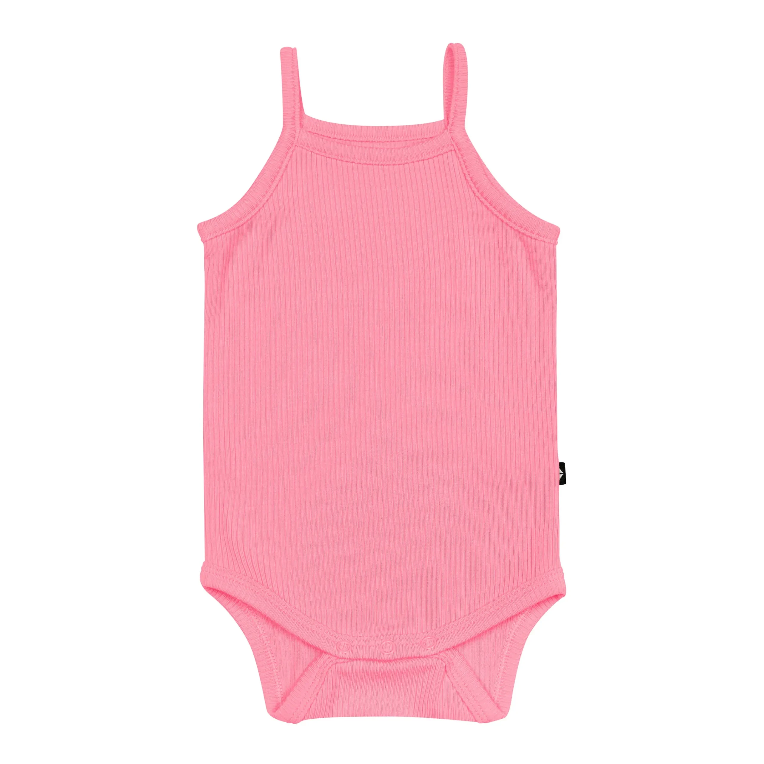 Kyte Baby Ribbed Spaghetti Strap Bodysuit in Guava