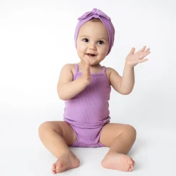 Kyte Baby Ribbed Spaghetti Strap Bodysuit in Poi New