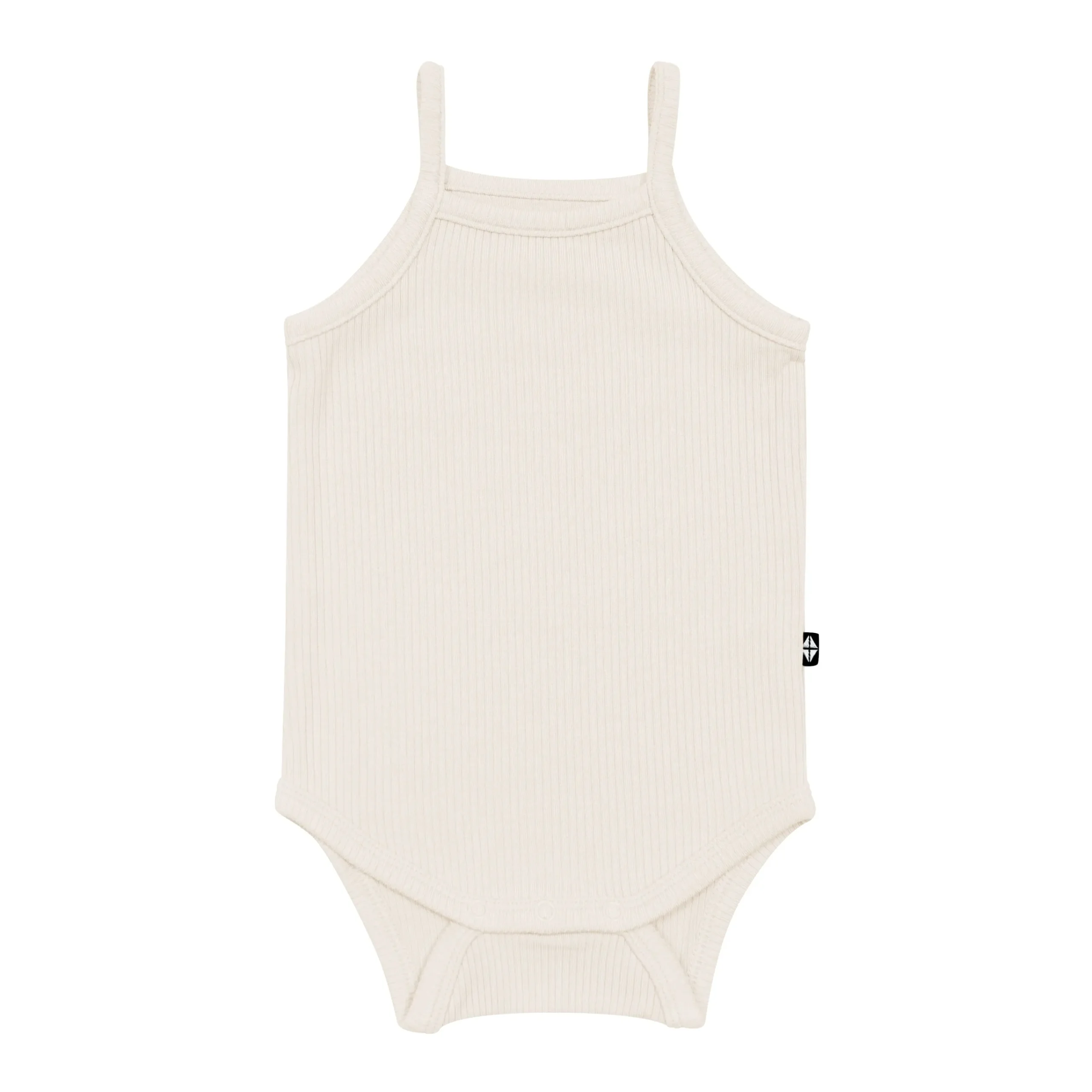 Kyte Baby Ribbed Spaghetti Strap Bodysuit in Oat Clearance