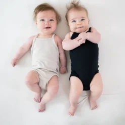 Kyte Baby Ribbed Spaghetti Strap Bodysuit in Oat Clearance