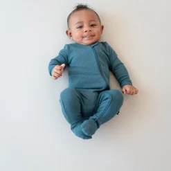 Kyte Baby Ribbed Zipper Footie in Atlantic Sale
