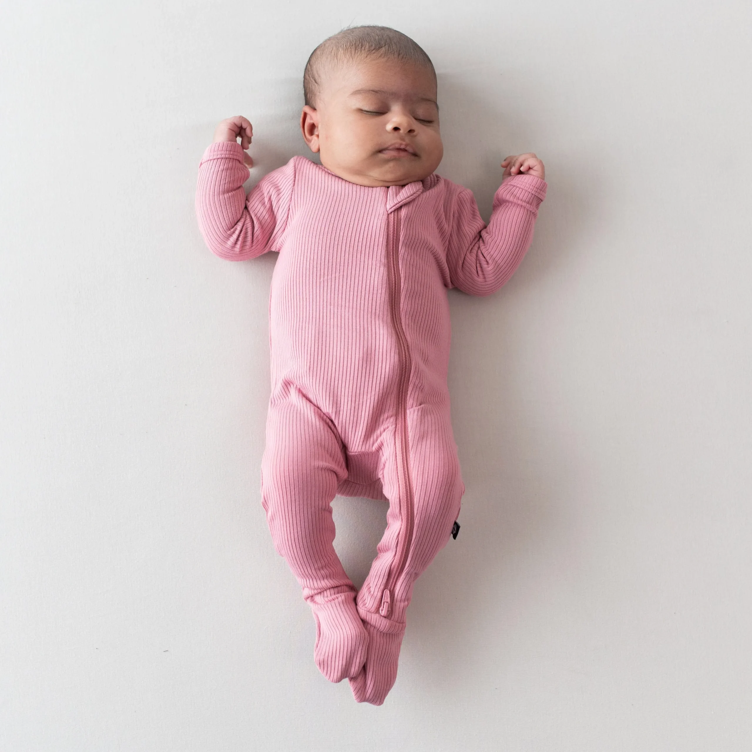 Kyte Baby Ribbed Zipper Footie in Apple Blossom New