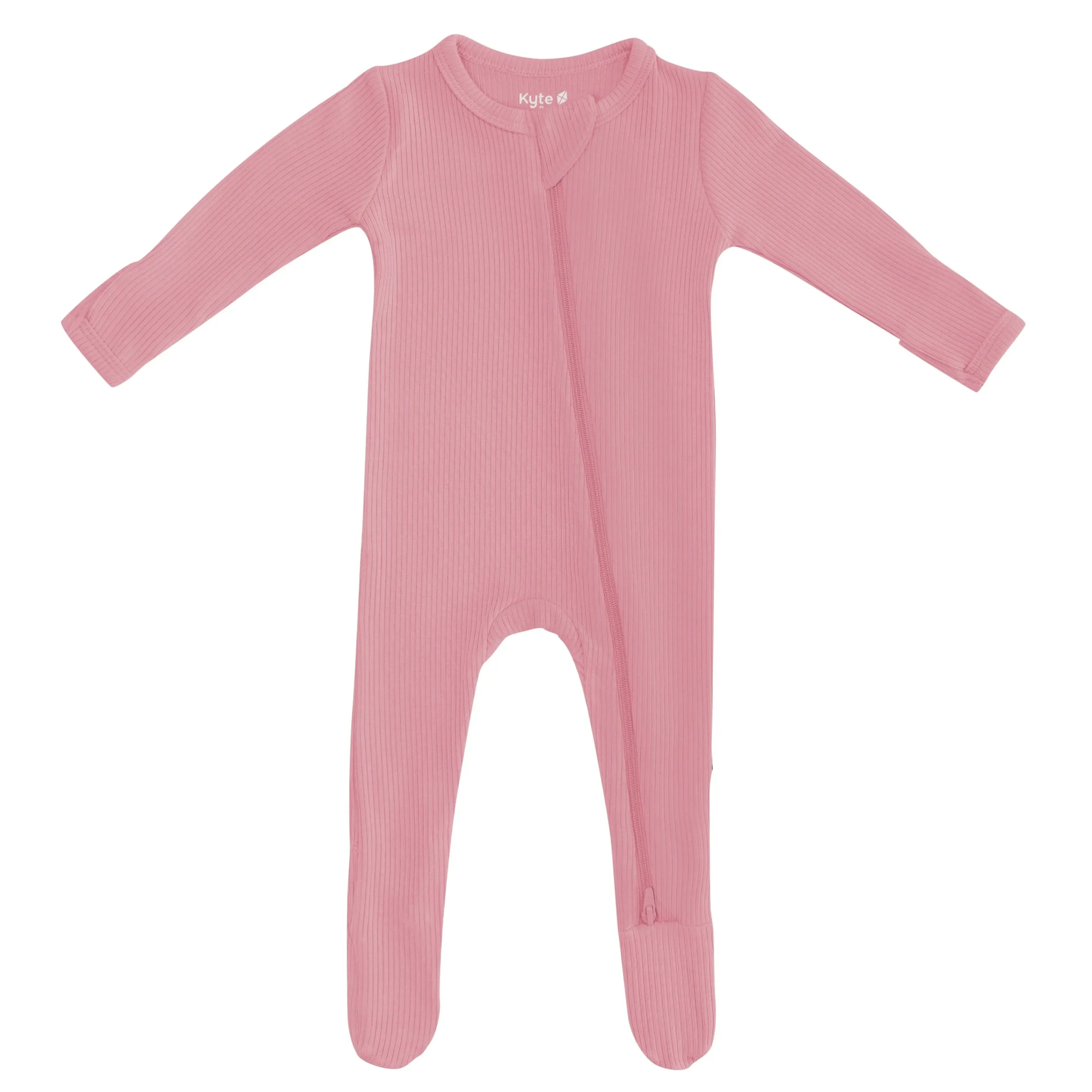 Kyte Baby Ribbed Zipper Footie in Apple Blossom New