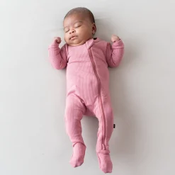 Kyte Baby Ribbed Zipper Footie in Apple Blossom New
