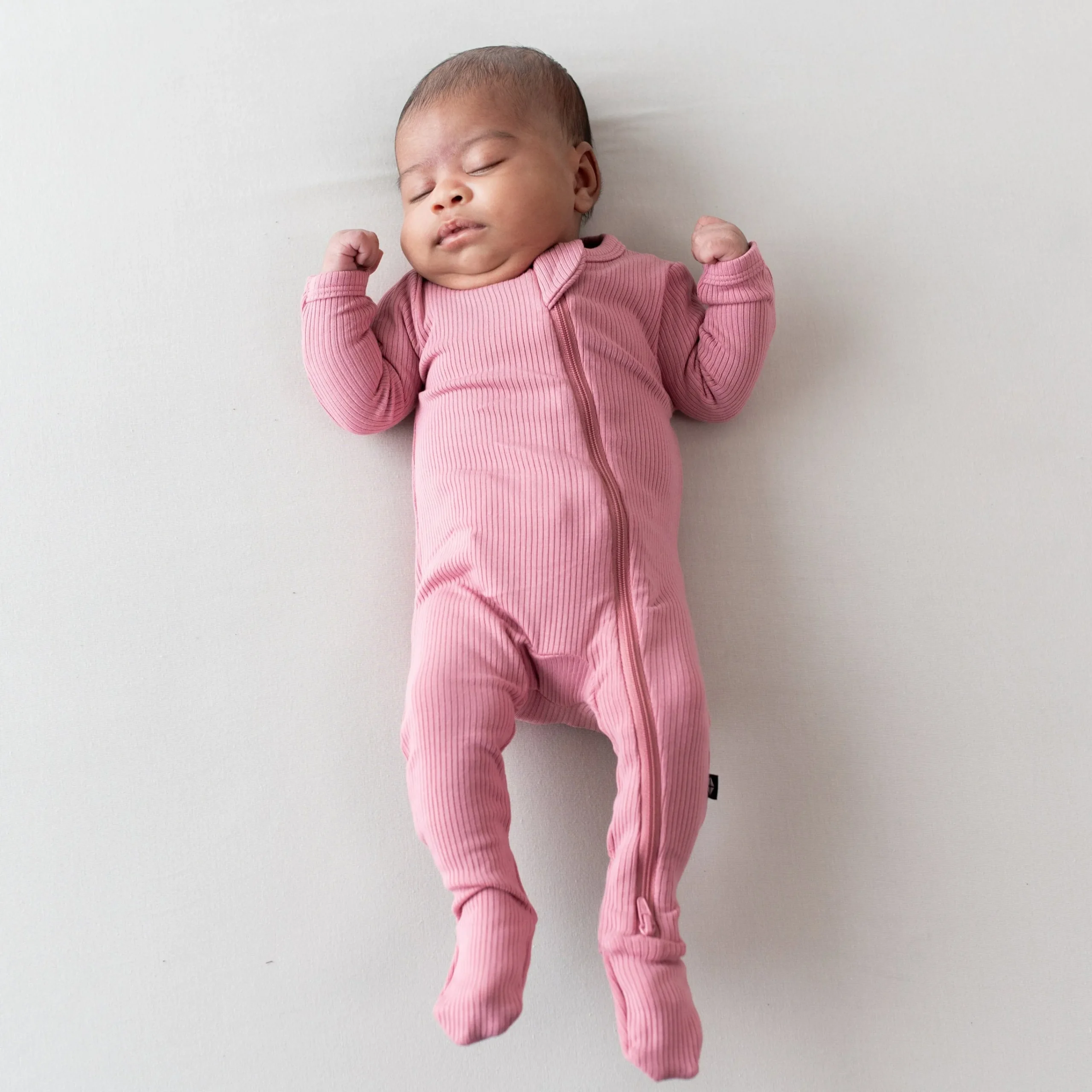 Kyte Baby Ribbed Zipper Footie in Apple Blossom New