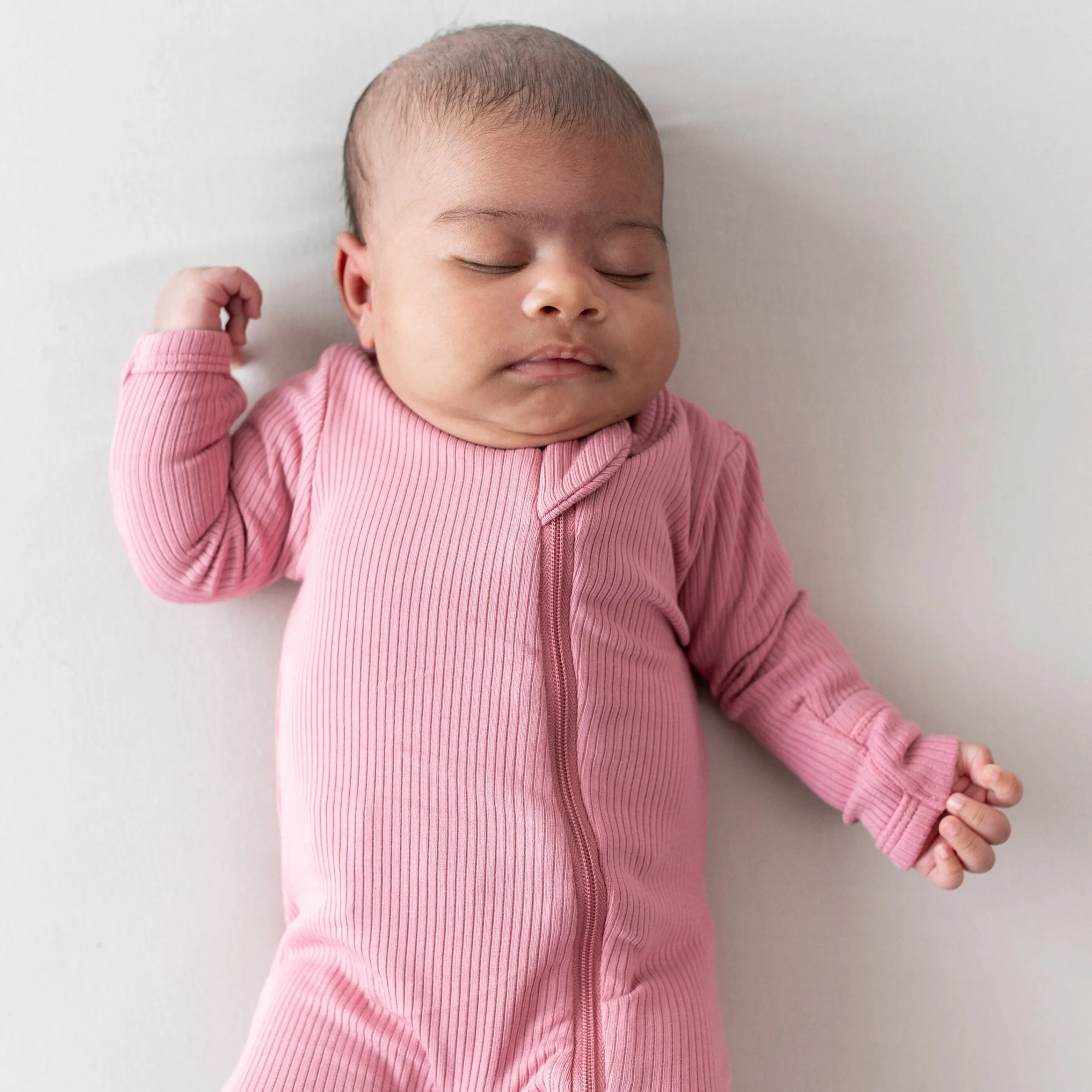 Kyte Baby Ribbed Zipper Footie in Apple Blossom New