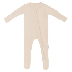 Kyte Baby Ribbed Zipper Footie in Bisque