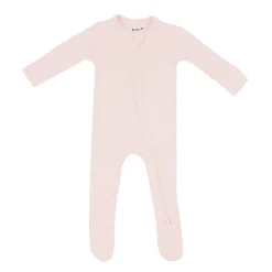 Kyte Baby Ribbed Zipper Footie in Blush Outlet