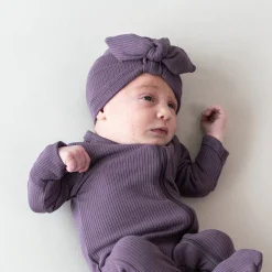 Kyte Baby Ribbed Zipper Footie in Currant