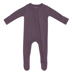 Kyte Baby Ribbed Zipper Footie in Currant
