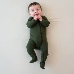 Kyte Baby Ribbed Zipper Footie in Fir