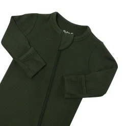 Kyte Baby Ribbed Zipper Footie in Fir
