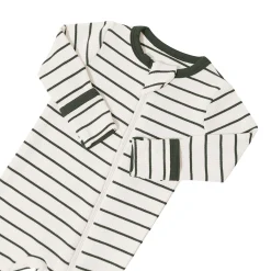 Kyte Baby Ribbed Zipper Footie in Fir Stripe Online