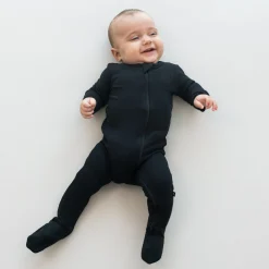 Kyte Baby Ribbed Zipper Footie in Midnight