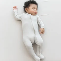 Kyte Baby Ribbed Zipper Footie in Oat Sale