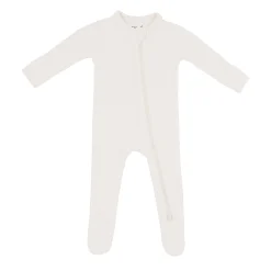 Kyte Baby Ribbed Zipper Footie in Oat Sale