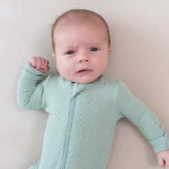 Kyte Baby Ribbed Zipper Footie in Sage Best