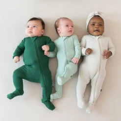 Kyte Baby Ribbed Zipper Footie in Sage Best