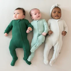 Kyte Baby Ribbed Zipper Footie in Sage Best