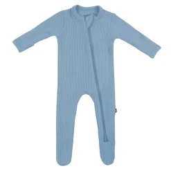 Kyte Baby Ribbed Zipper Footie in Slate