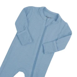 Kyte Baby Ribbed Zipper Footie in Slate