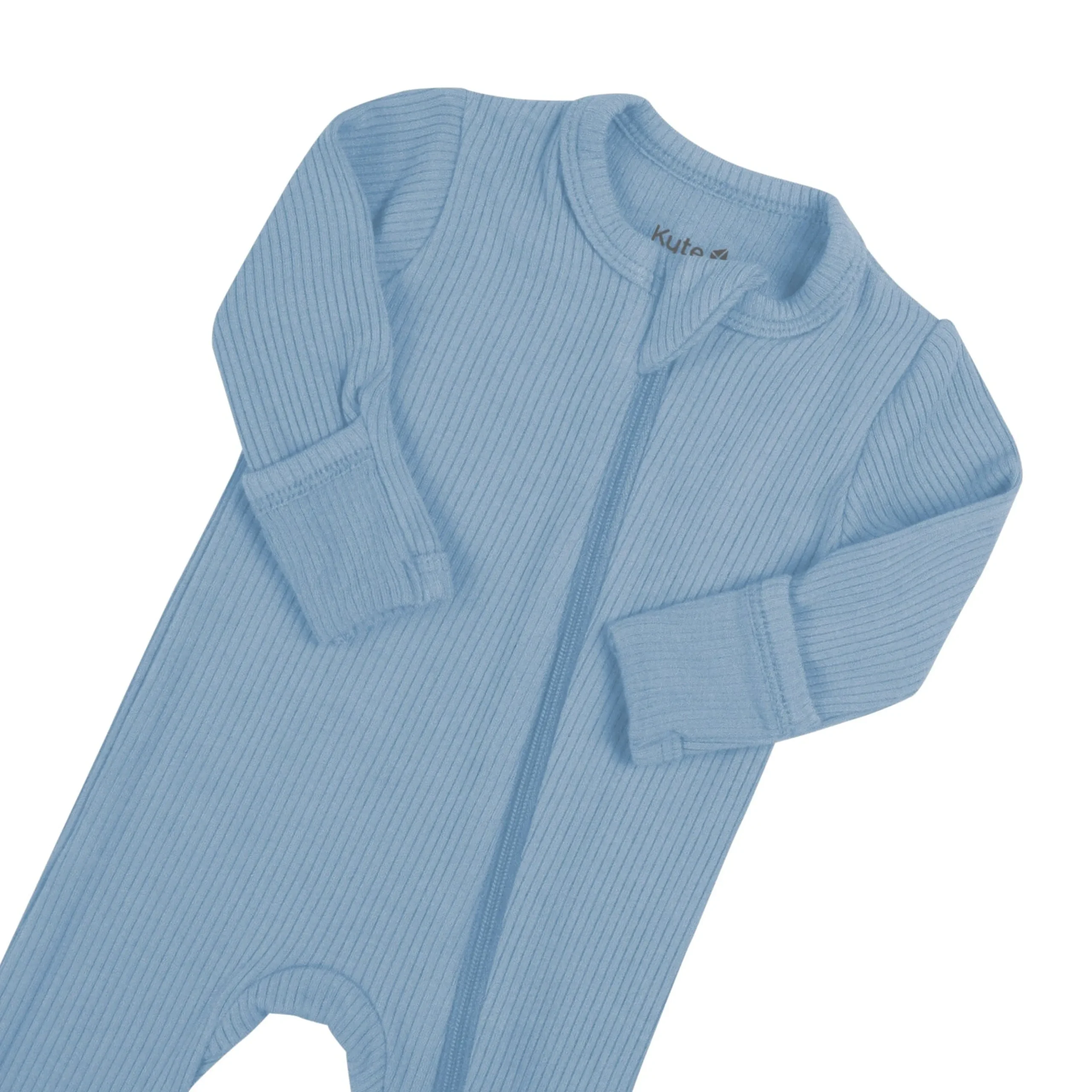 Kyte Baby Ribbed Zipper Footie in Slate
