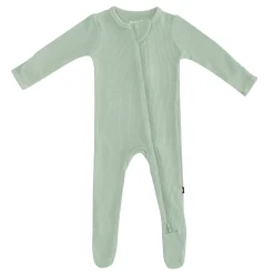 Kyte Baby Ribbed Zipper Footie in Thyme Outlet