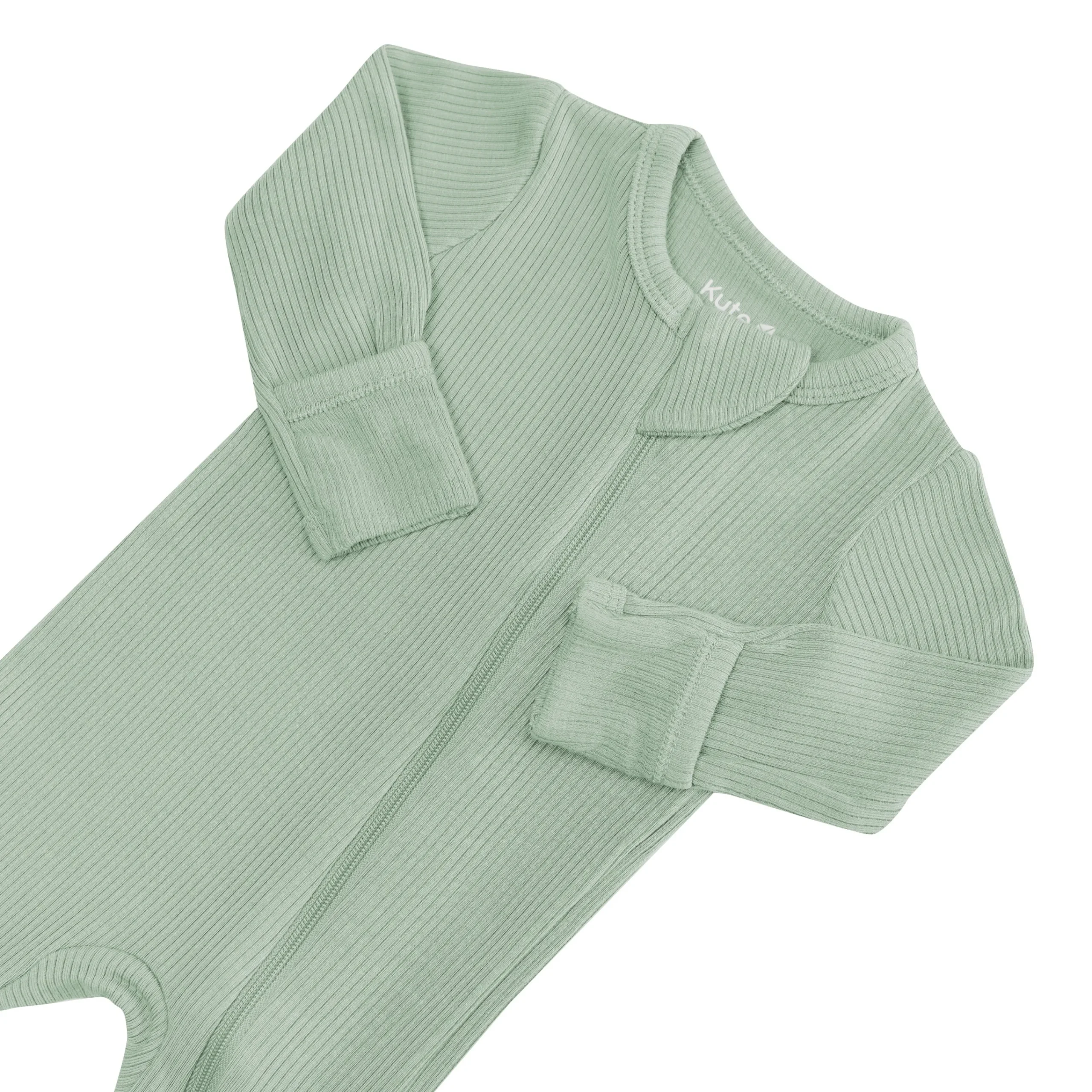 Kyte Baby Ribbed Zipper Footie in Thyme Outlet